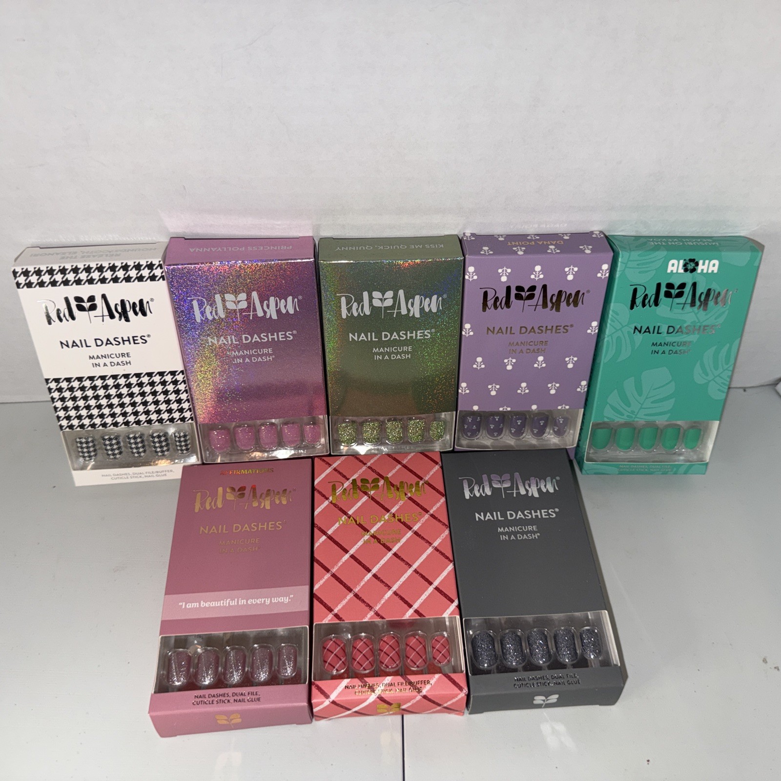 Lot of 8 Red Aspen Nail Sets NEW All Different Great Variety!! Lot 1