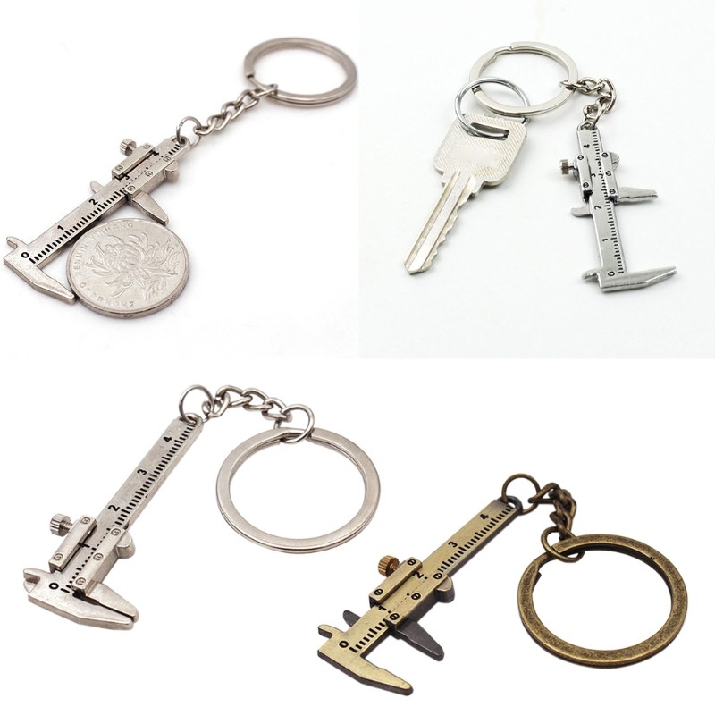 40mm Fashion Mini Vernier Caliper Keychain Zinc Alloy Miniature Vernier Caliper