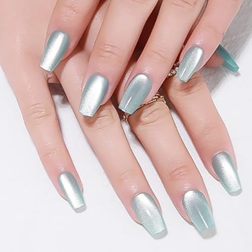 Cat Eye 24 Ounce (Pack of 1) 24Pcs-Coffin Medium Square-05 Light Teal Blue