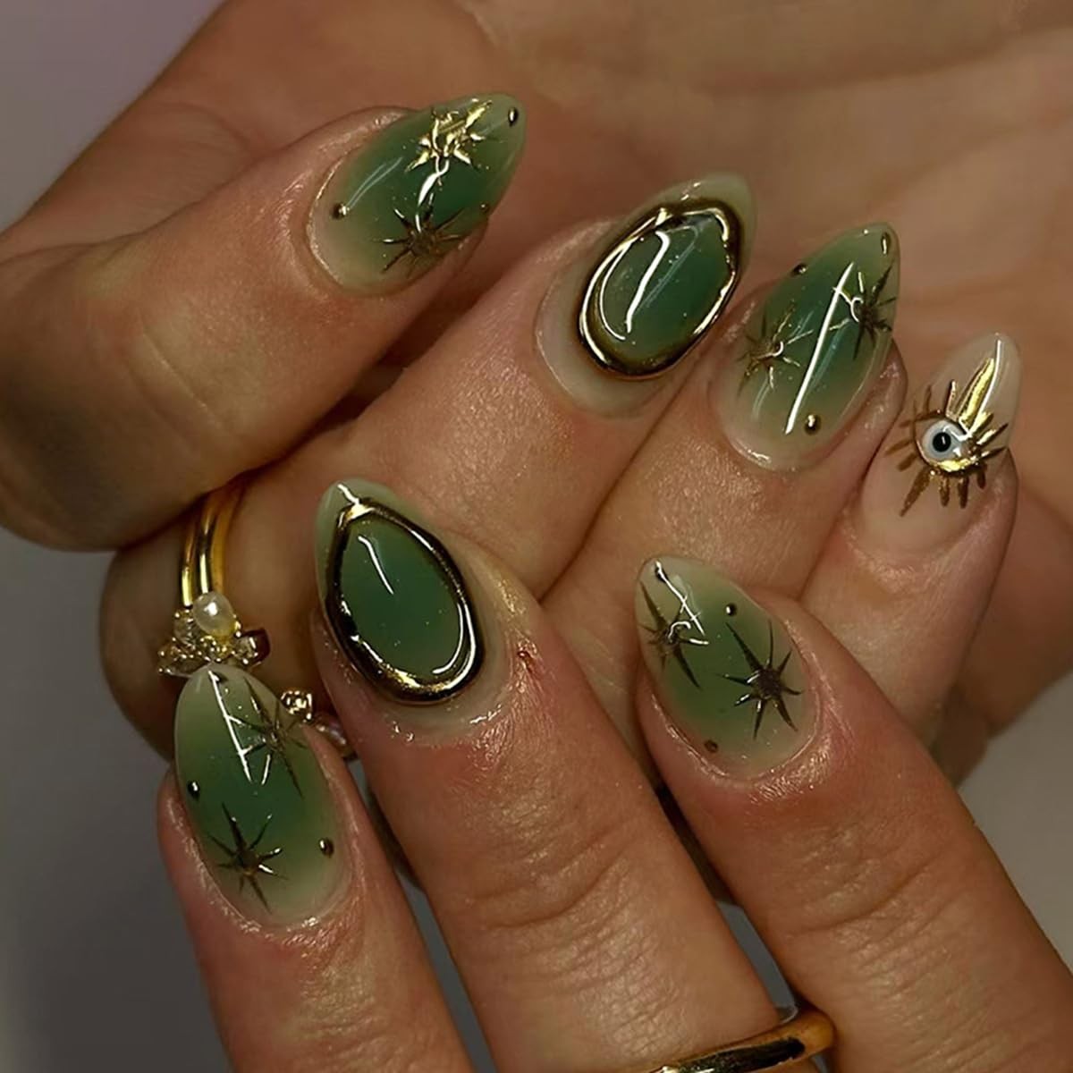 24Pcs French Press On Nails Short Oval Red Hawaii Flower Summer Stick On Nail