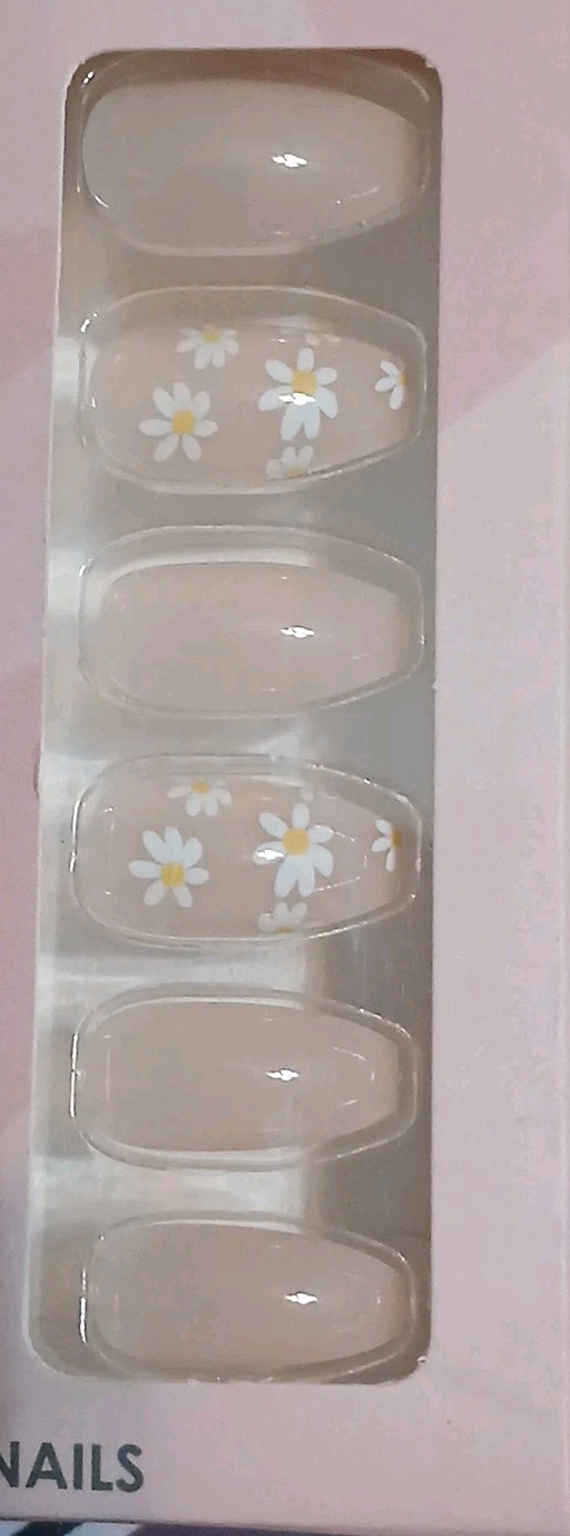 Believe Beauty Nails 24 Fab Flex Long Coffin Dream Of Daisies Pink Cruelty Free
