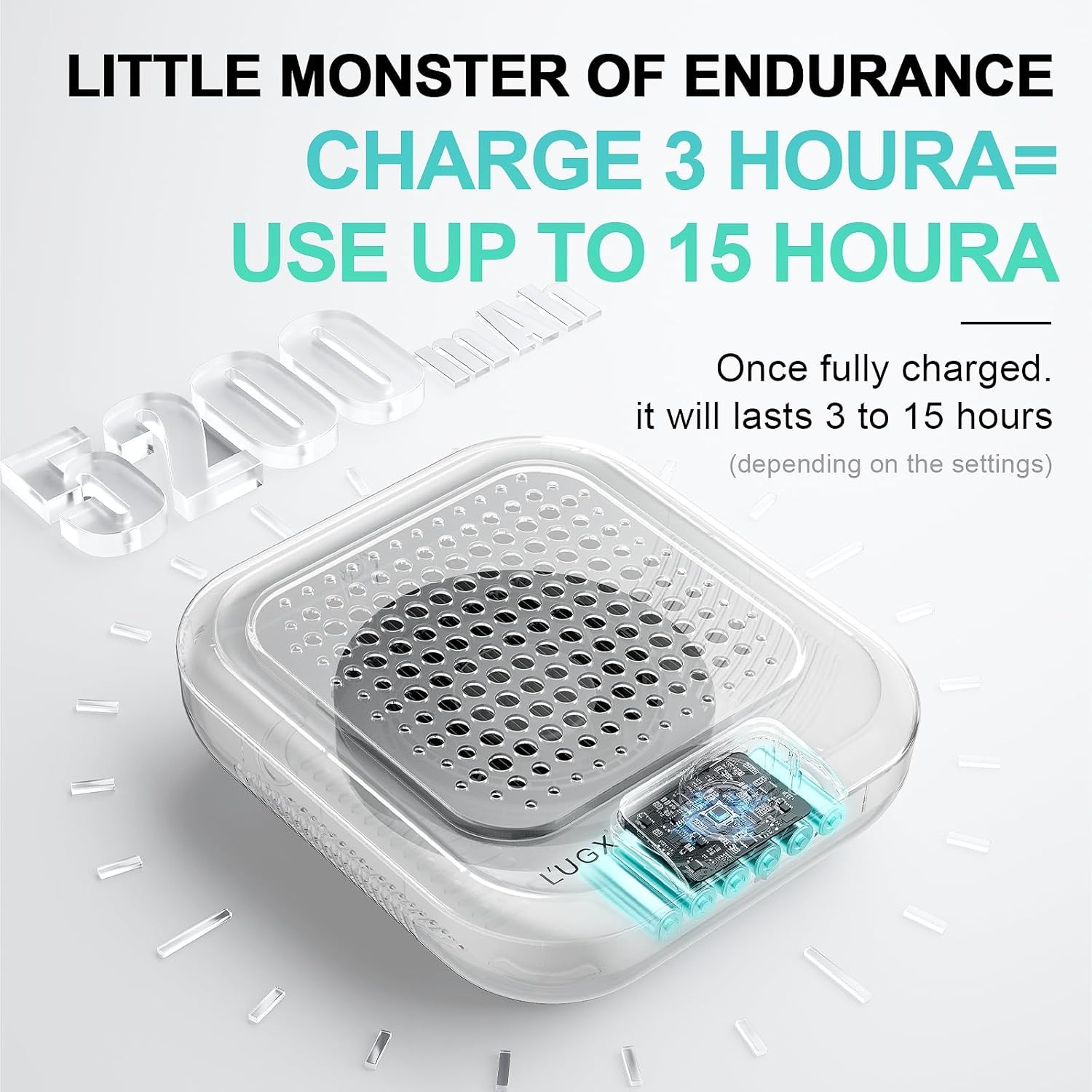 LUGX Rechargeable Nail Dust Collector Acrylic 10 Gear