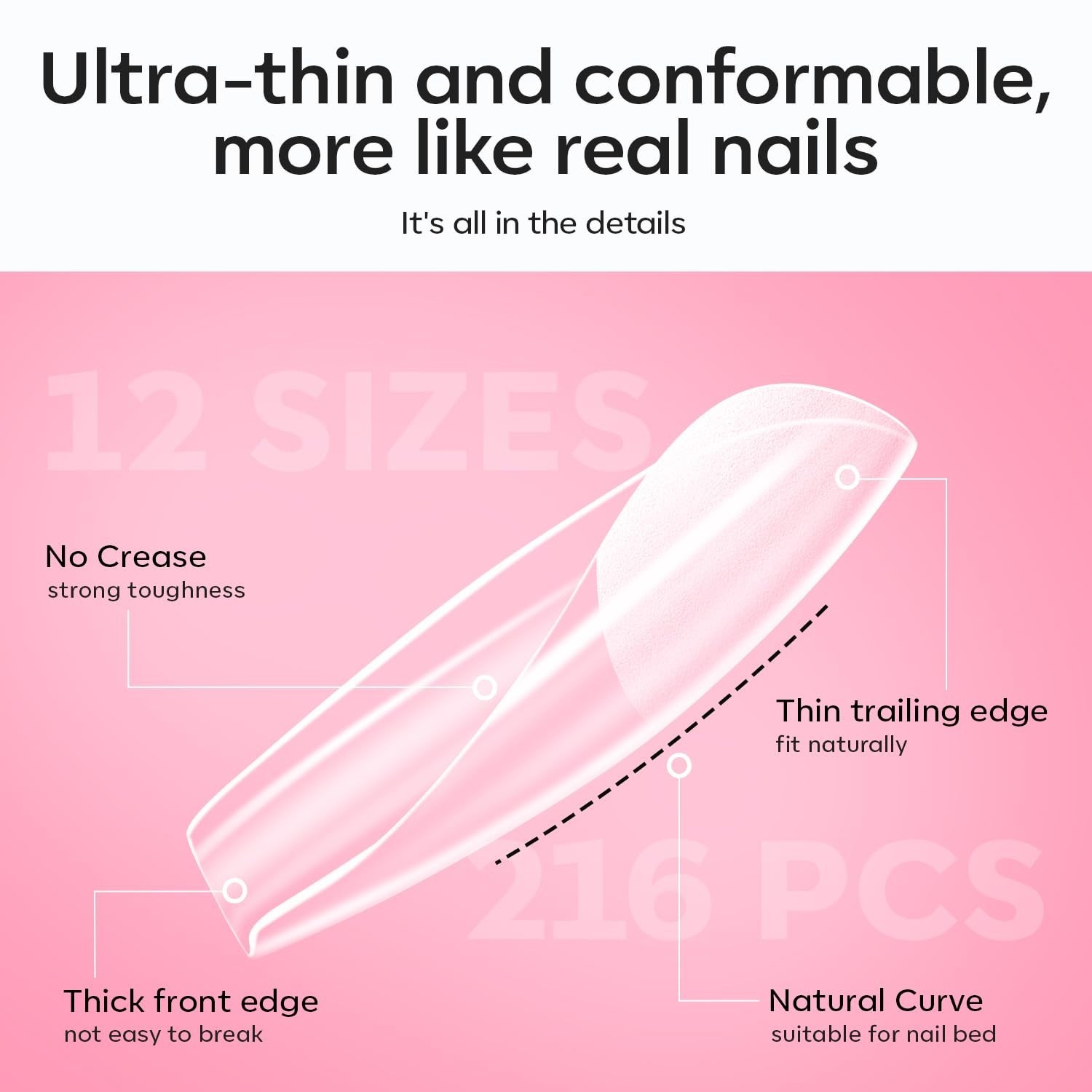 Gel X Nail Kit, Gel x Nail Tips Medium Square, 9-in-One Nail Glue & Portable U V