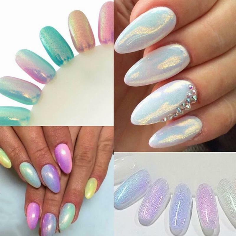 MERMAID EFFECT GLITTER NAIL ART POWDER DUST GLIMMER Hot Nails Iridescent 3g UK