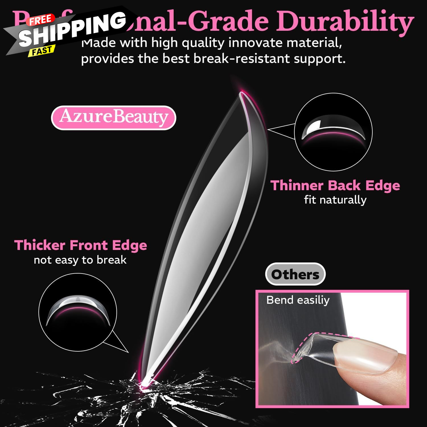 Medium Almond Nail Tips 600pcs 15 Size, 600 Piece Assortment,