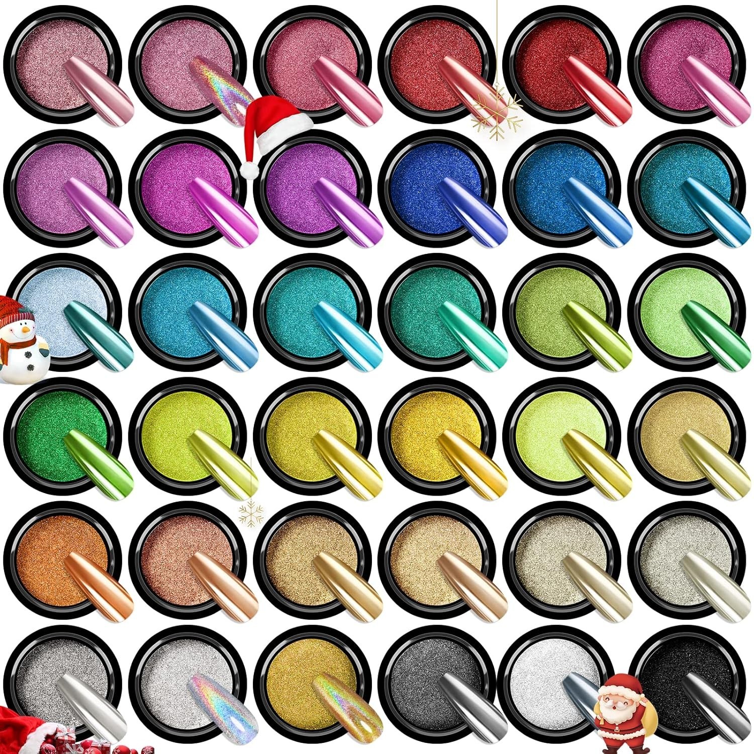 Ultra-Fine Chrome Nail Powder Set – 36 Vibrant Colors for Stunning Manicures