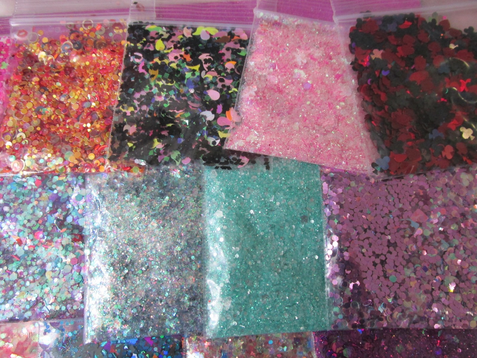15 bags Glitter mixes for nail art Bundle