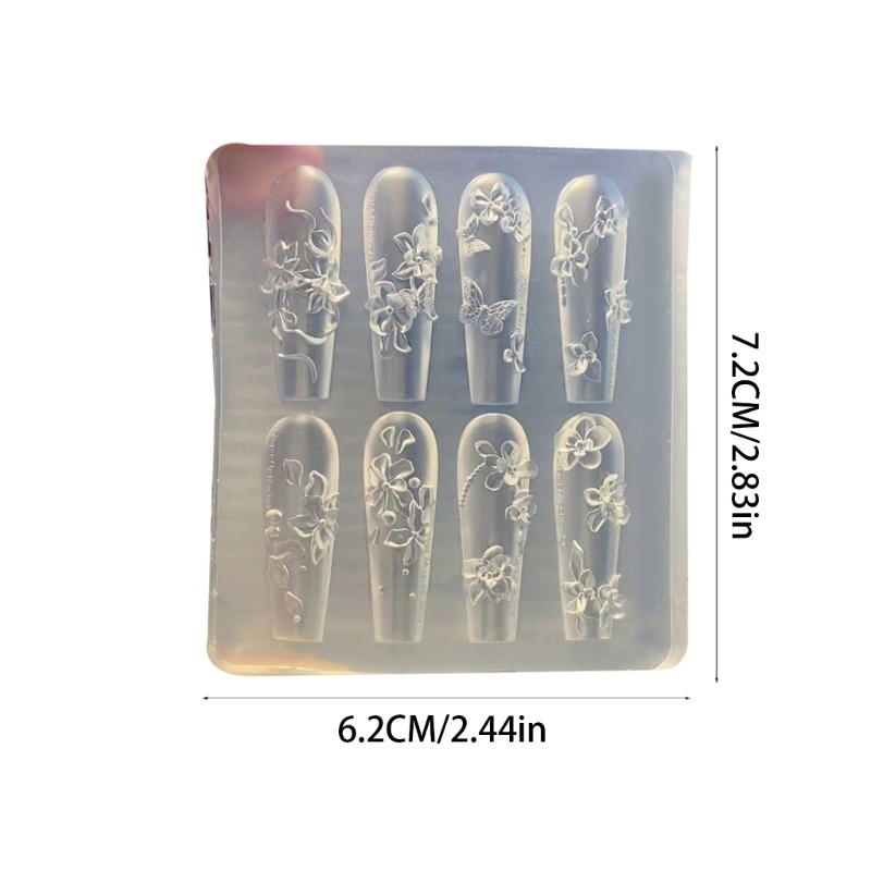 Easy Cleaning 3D Floral Nail Carving Mold For Nail Charm Accessory Crafting