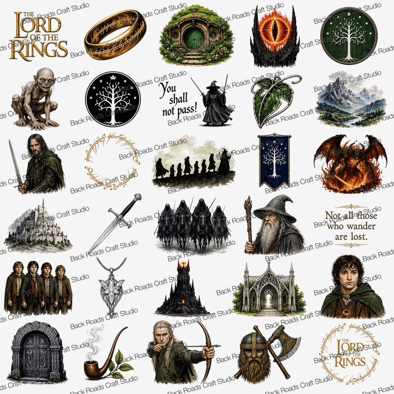 Lord Of The Rings Waterslide Decals For Nails Set Of 50 Instructions Bonus
