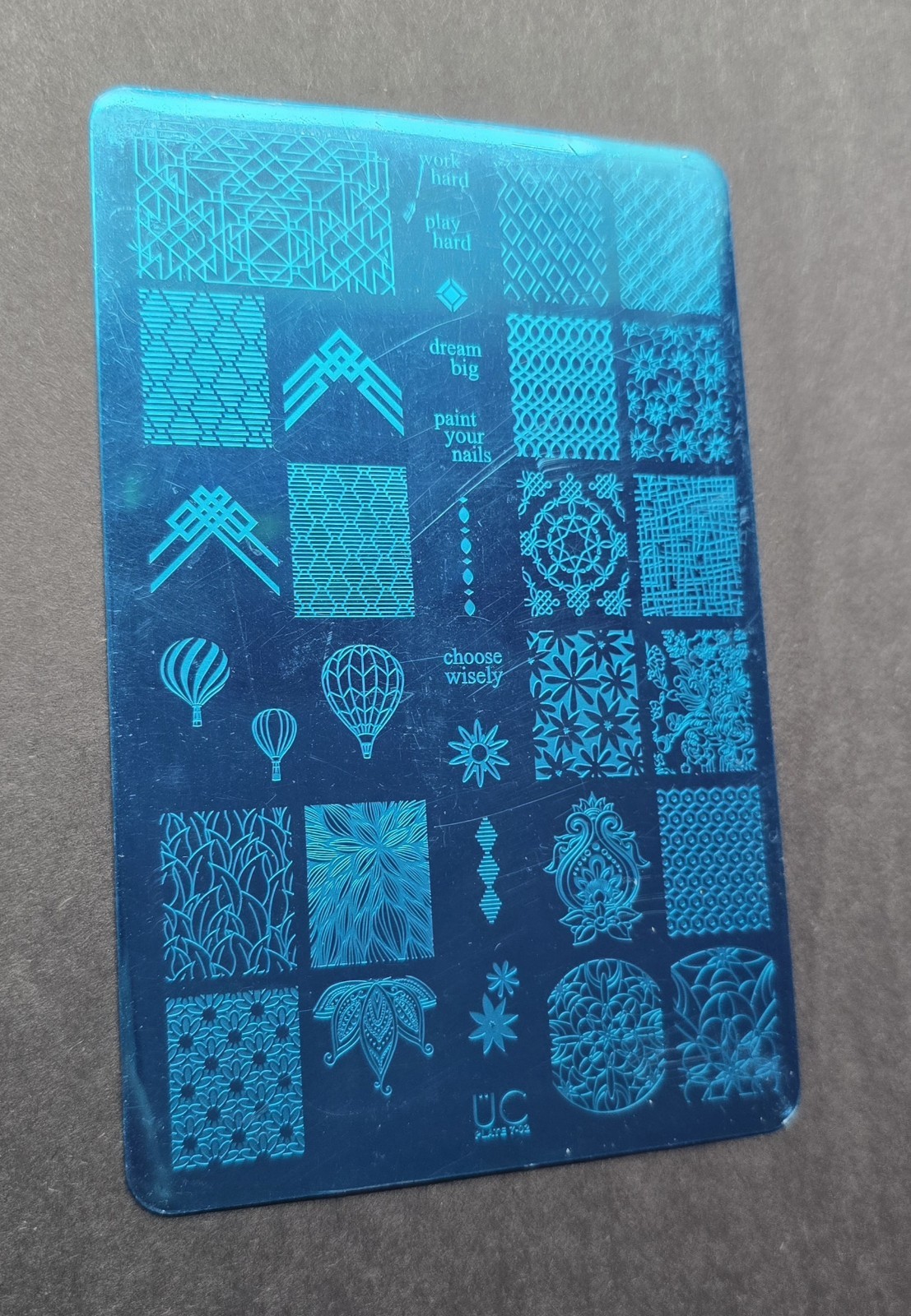 UBER CHIC UC Nail Stamp Plate 7-02 Paint Nails Manicure Mandala Kaleidoscope