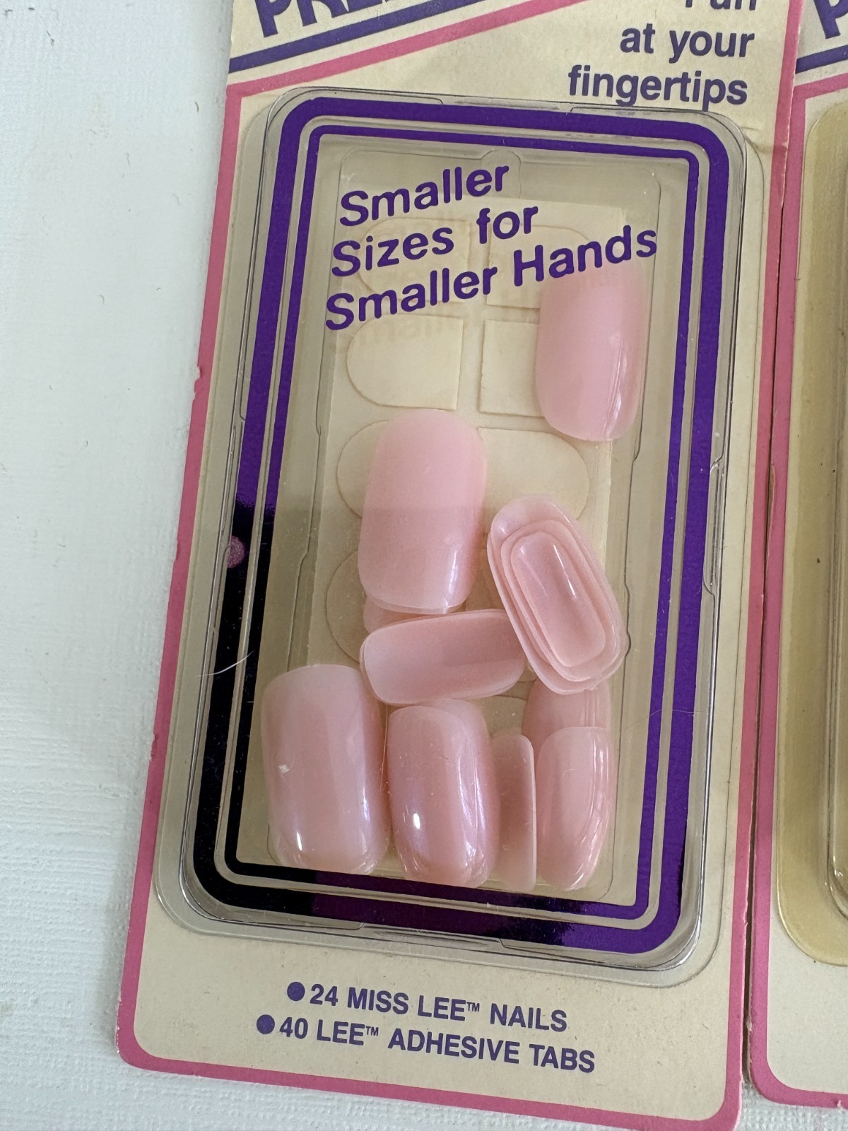 Vintage Lot of 4 Miss Lee Press On Nails Smaller Hands 90s