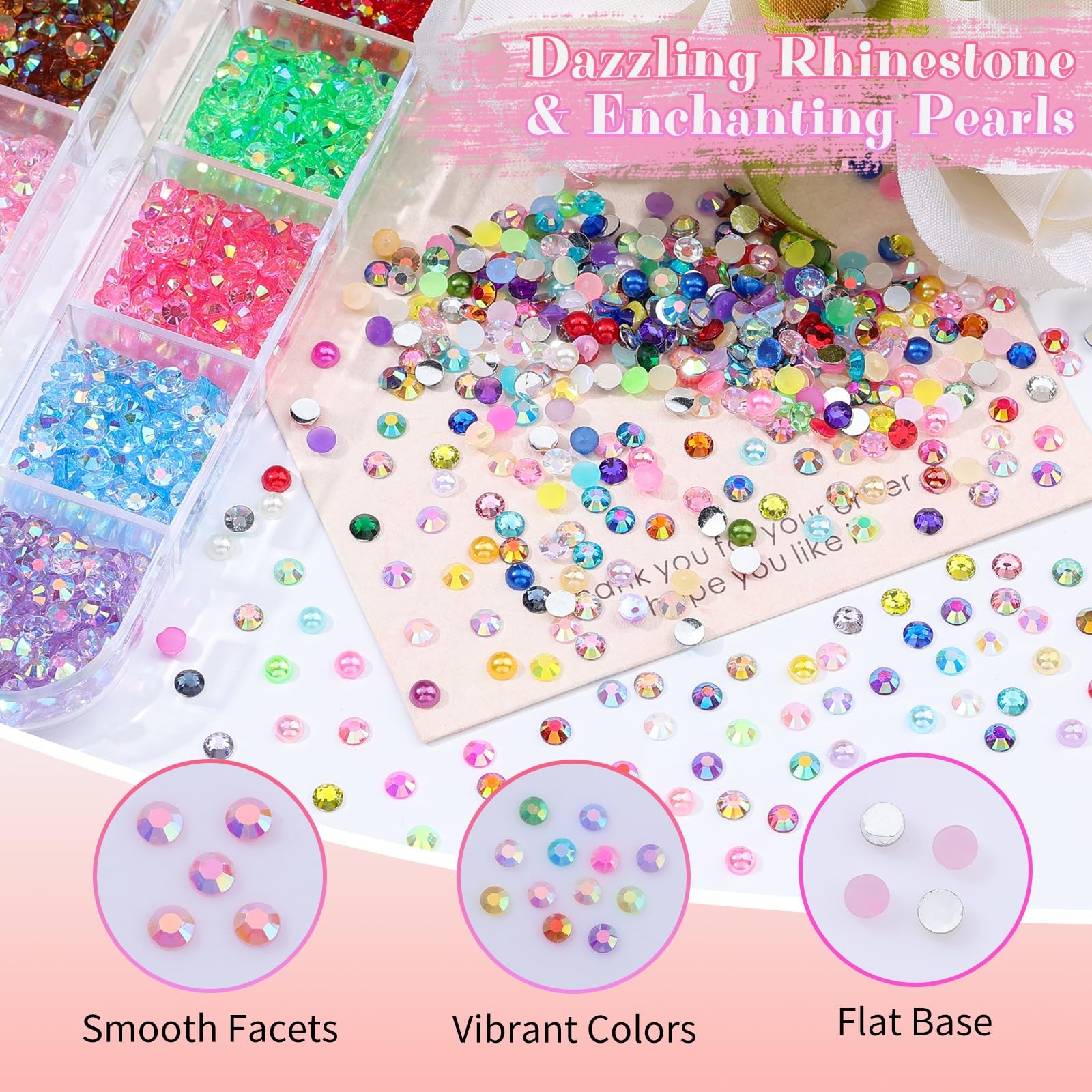 6 Boxes Resin Rhinestones for Bedazzling Kit, 3Mm Mixed-Color Jelly Clear AB Rhi