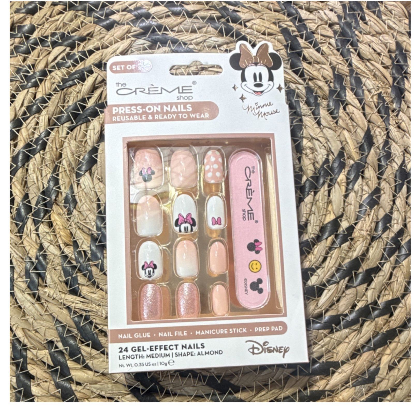 The Crème Shop Disney Minnie Mouse Gel Press-On Nails Set Medium Almond 24pcs