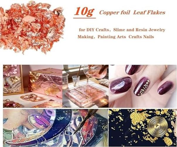 Gold Leaf Flakes,Gold Foil Flakes for Resin，10g Metallic Foil Flakes，for golden