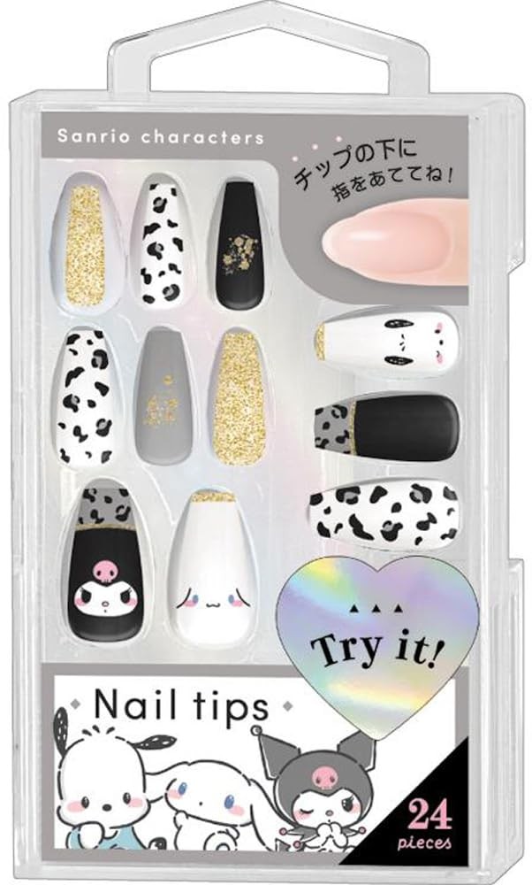 CRUX Nail Tips/Sanrio/Leopard Black 129674