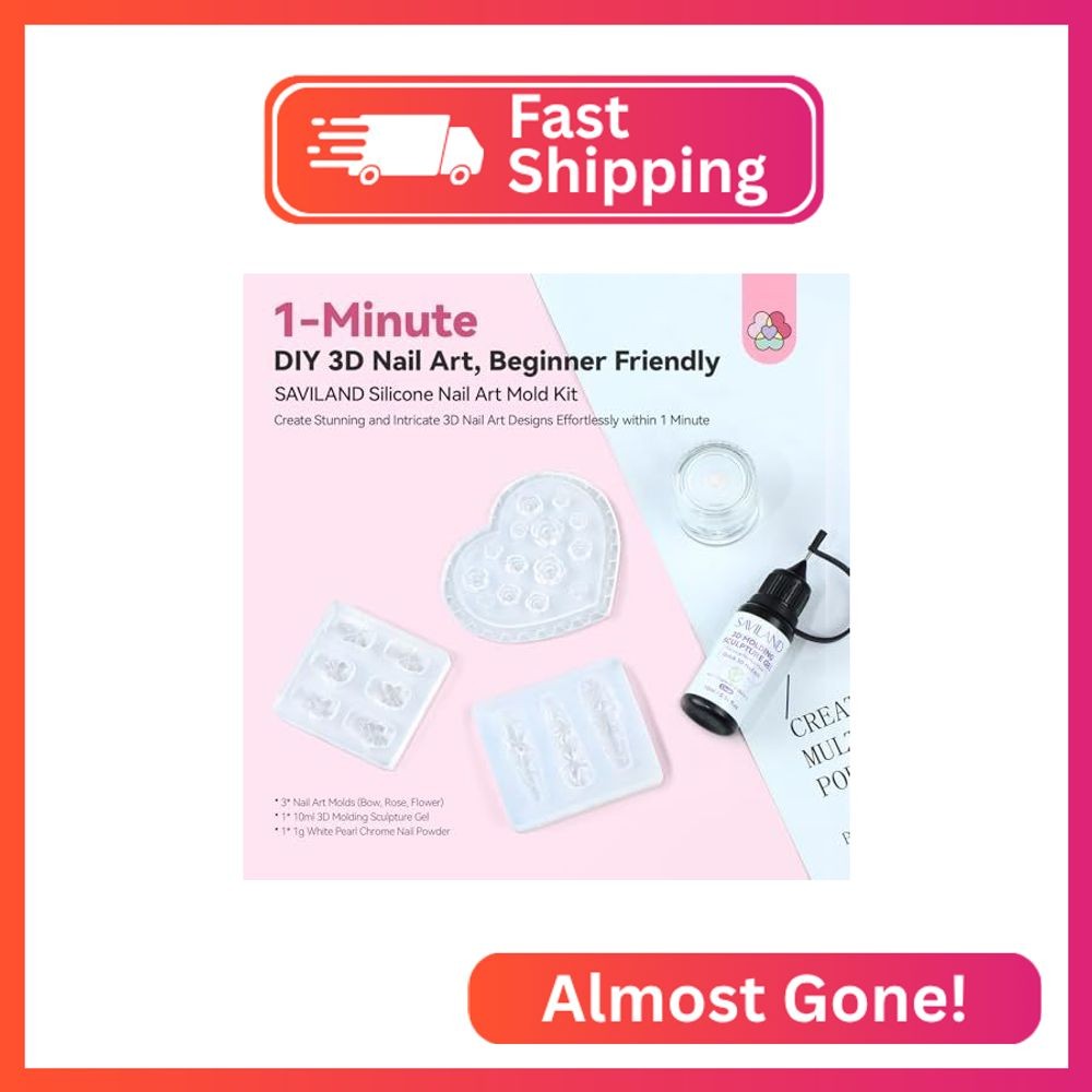 SAVILAND Essentials 3D Nail Gel Kit: 1-Minute Quick Molding Clear No Wipe 3D Scu