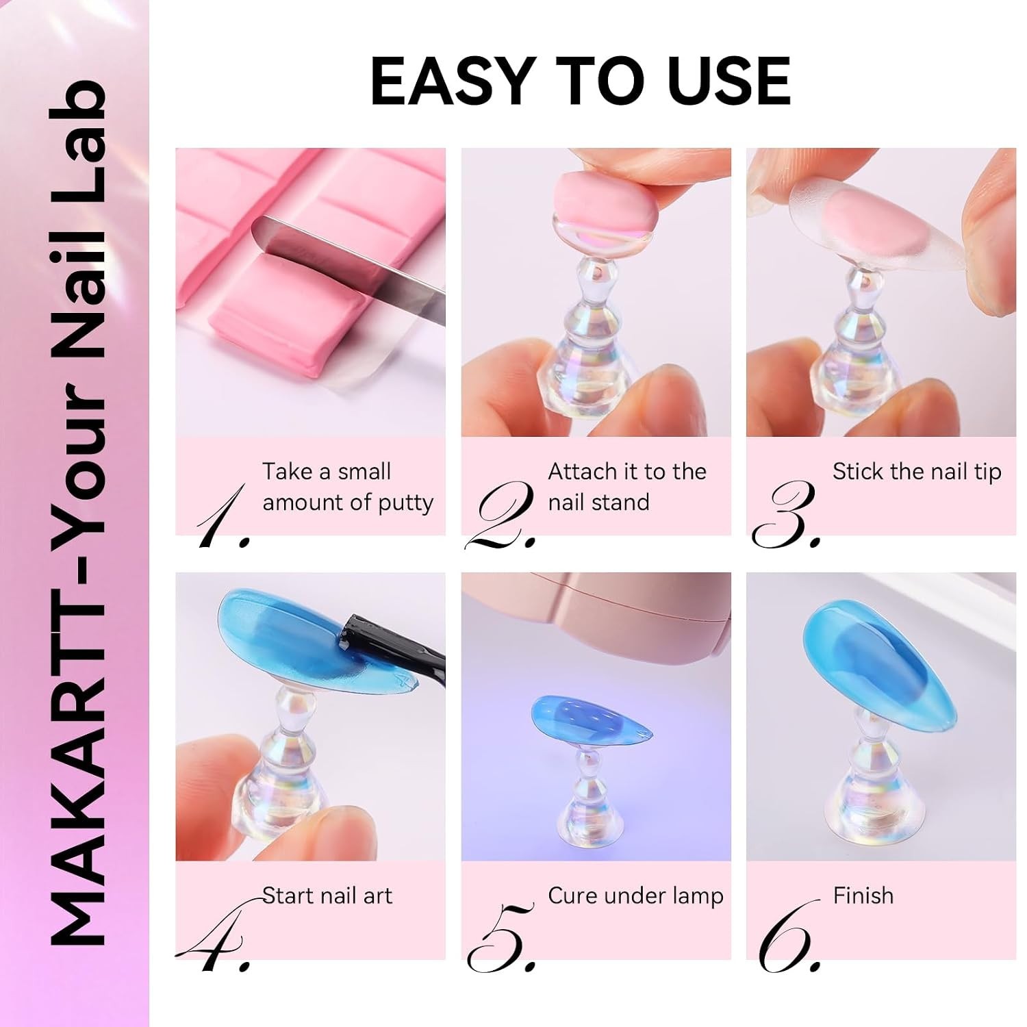 Nail Stand Kit: Magnetic Nail Holder For Press-On Nail Art Painting | Fake Nail