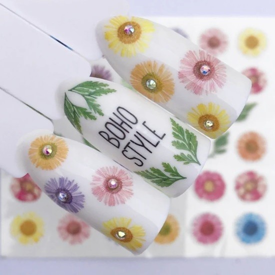 Flower, Floral Nail Art Water Decals DIY Nail (Group 1)