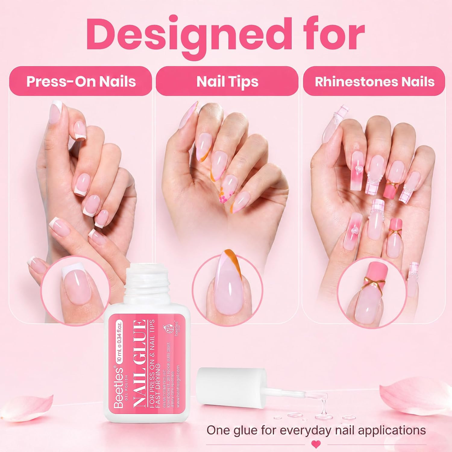 Beetles 10ML Super Strong Nail Glue for Press Ons, Nail Tips, Acrylic Nails | No