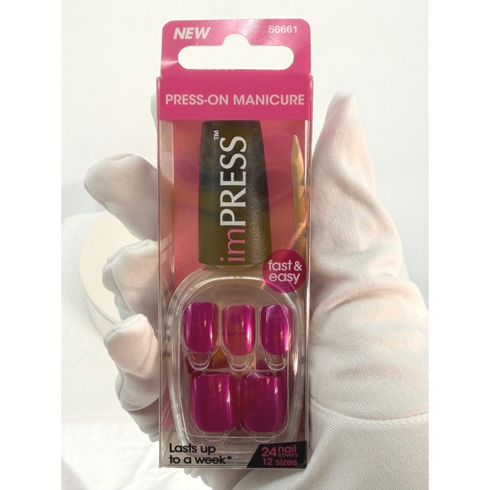 imPRESS Press On Manicure Nails New Pink Metallic 24 Count 12 Girlhoodcore 93-47