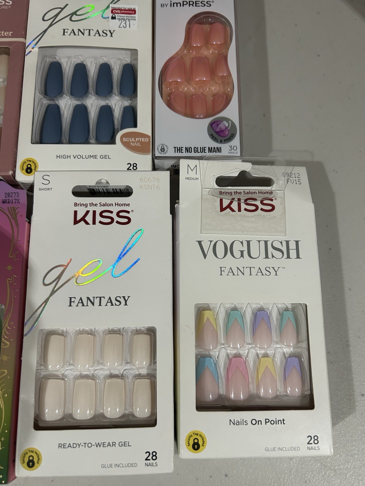 Lot of (6) KISS and imPress Assorted Nail Sets