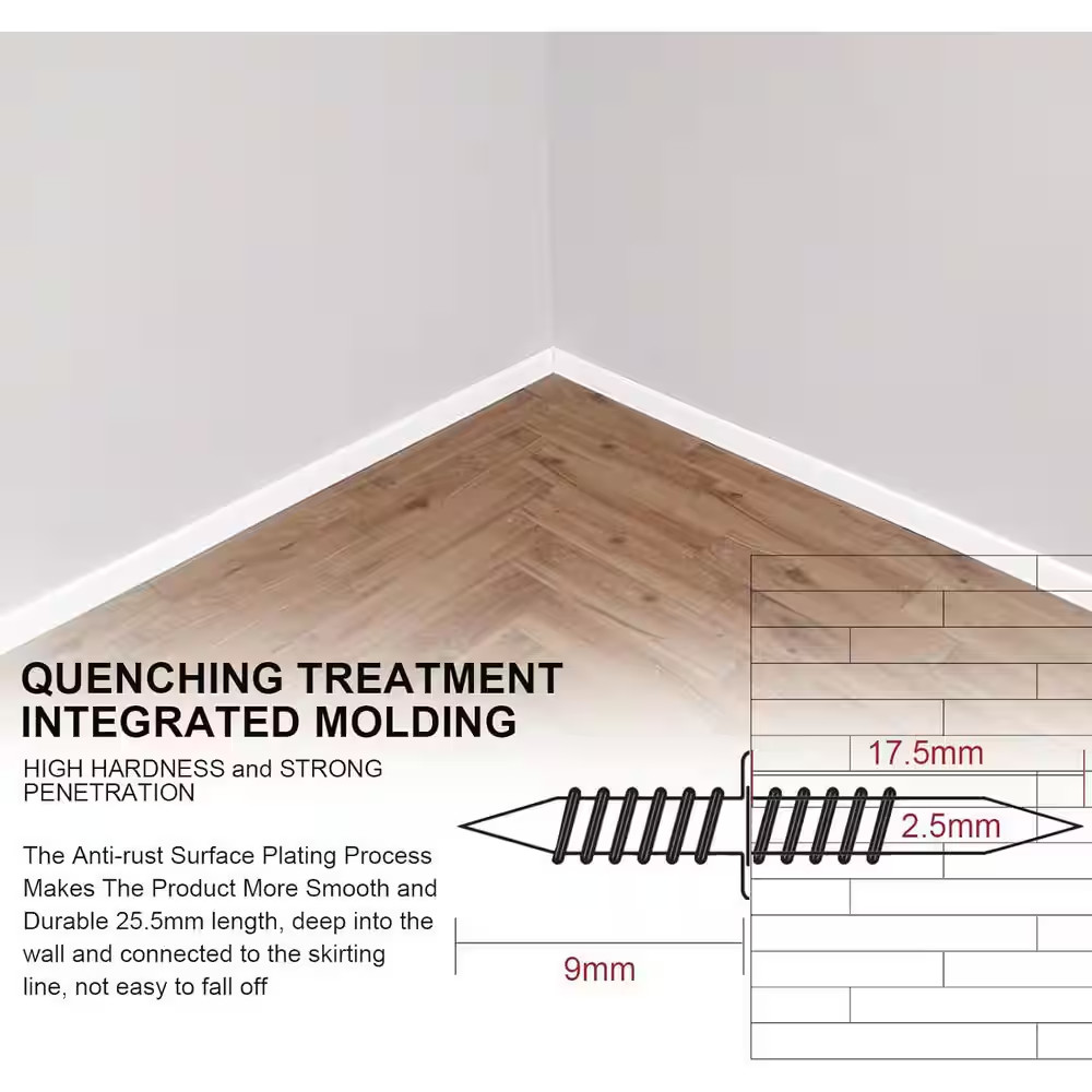 Galvanized Steel Seamless Double-Head Skirting Invisible Nails and Screws (200-P