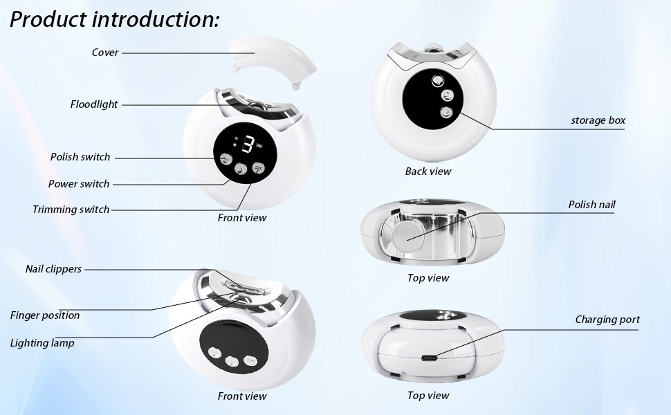 2026 New 3-in-1 Electric Nail Clipper with LED Light & Nail File,