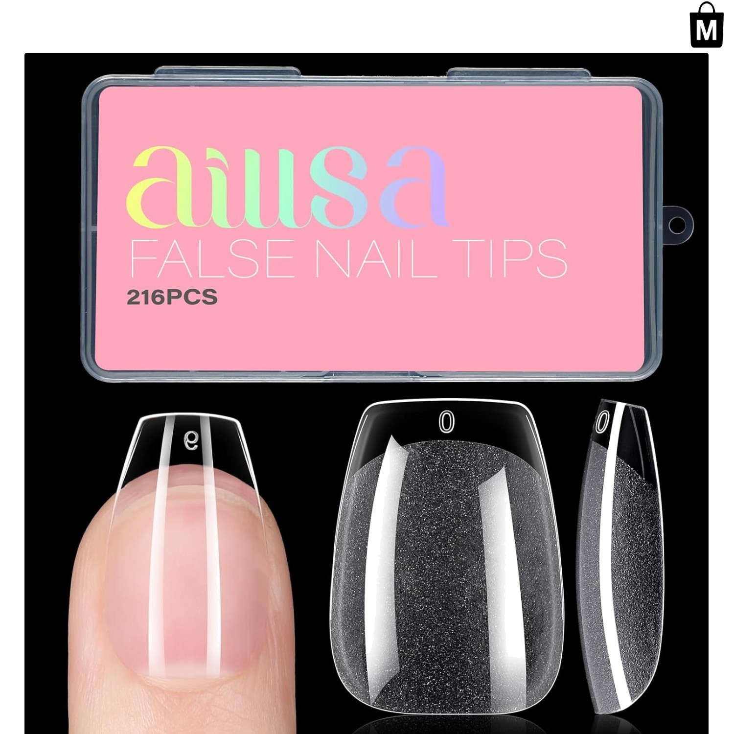 Flexible Short Coffin Nail Tips – Pre-Filed Clear Gelly, 216PCS for At-Home Glam