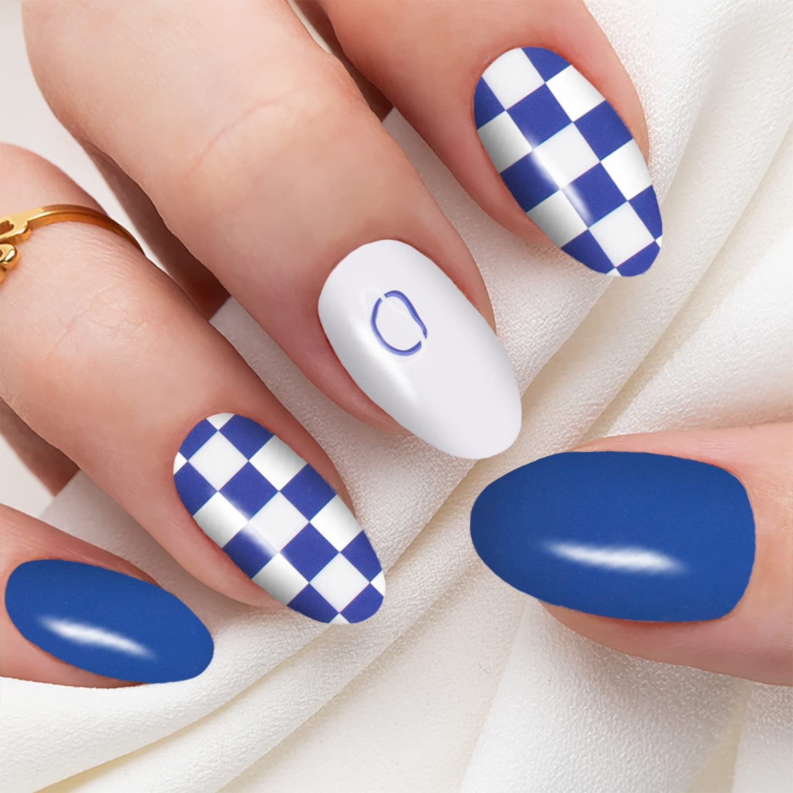 12 Sheets Plaid Nail Wraps Full Stickers Nail Polish Strips, French DIY Self-…