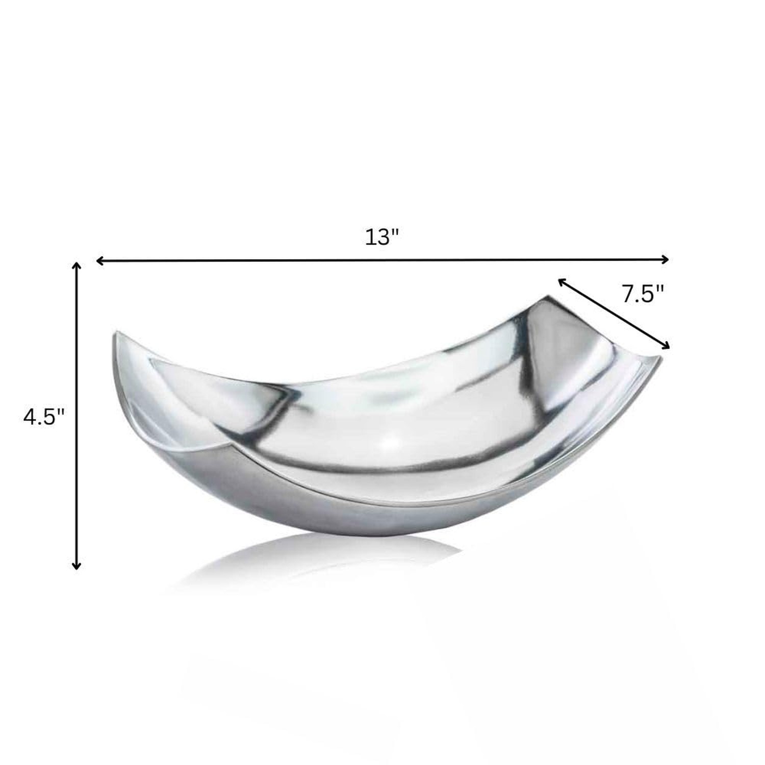 Modern Day Accents Silver SM Cucha Small Scoop, Shiny Bowl, Aluminum, Modern,…