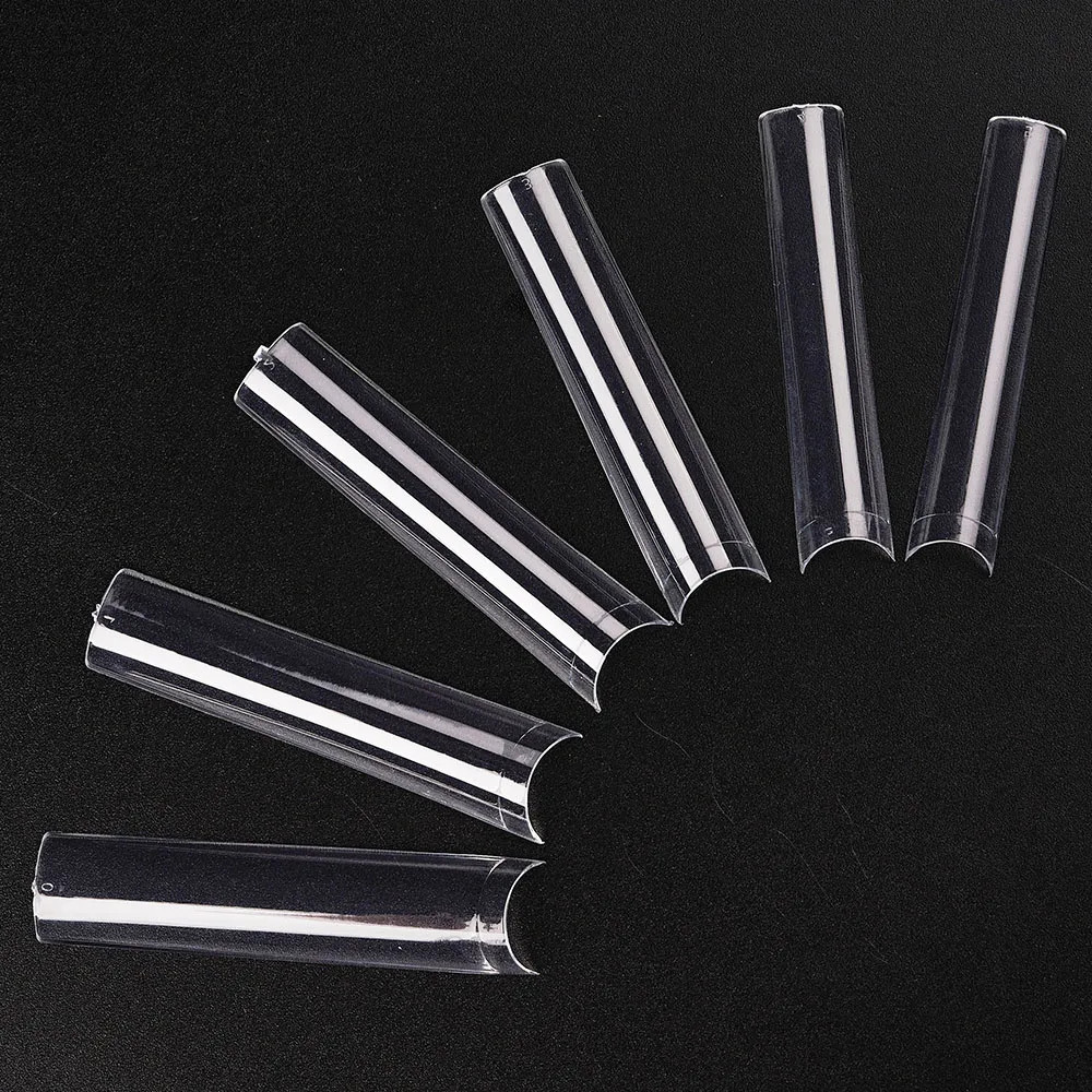 3XL Long Coffin/Square Acrylic False Nail Tip Half Cover C Curved Straight Nail