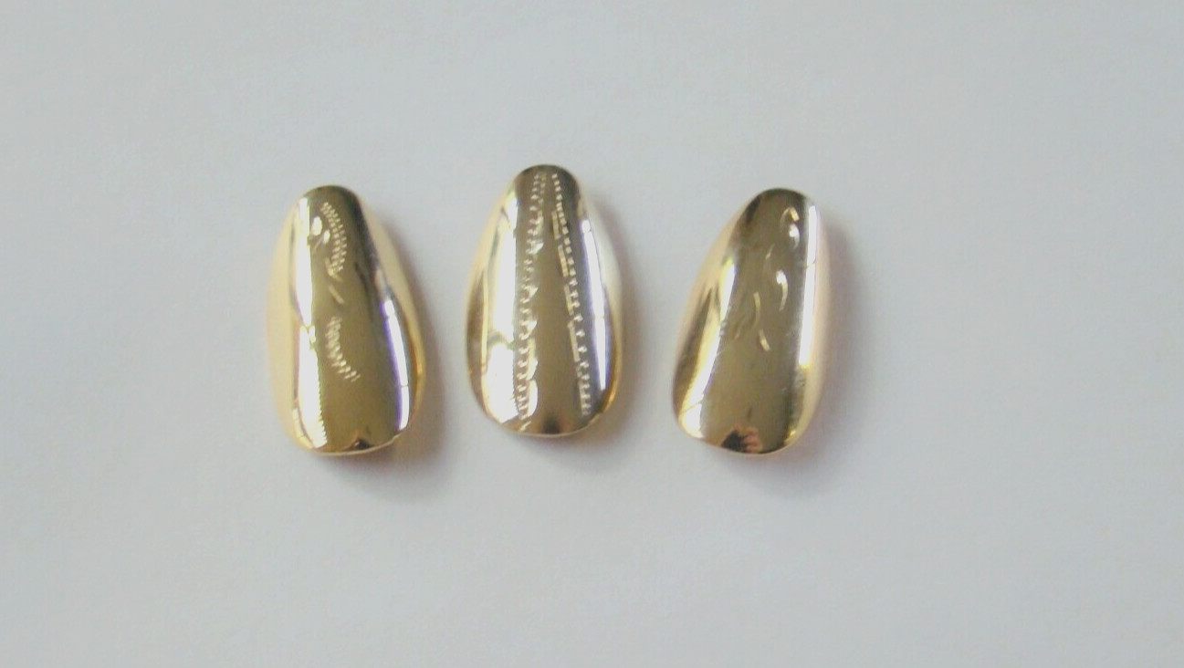 3/$30 GREAT LOOKING ENGRAVED LIFETIME 14KT GOLD PLATED LGE REUSABLE FINGERNAILS