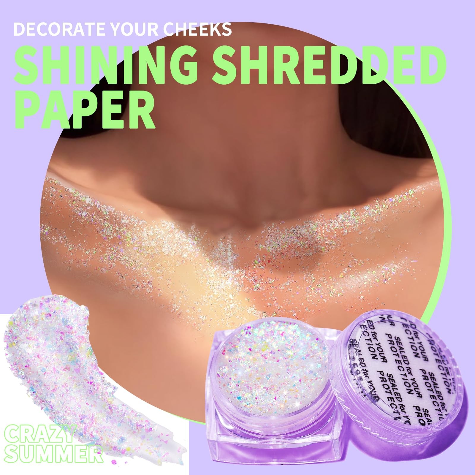 Face Glitter Body Glitter, Clear White Body Glitter Gel, Hair Glitter Gel, 6 …
