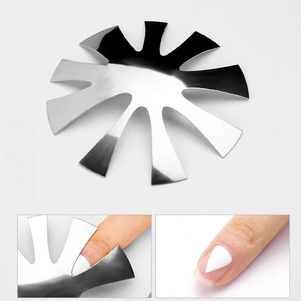 9 Sizes V-Shaped Triangle Nail Cutter French Manicure Nail Deep Steel Plate Tool