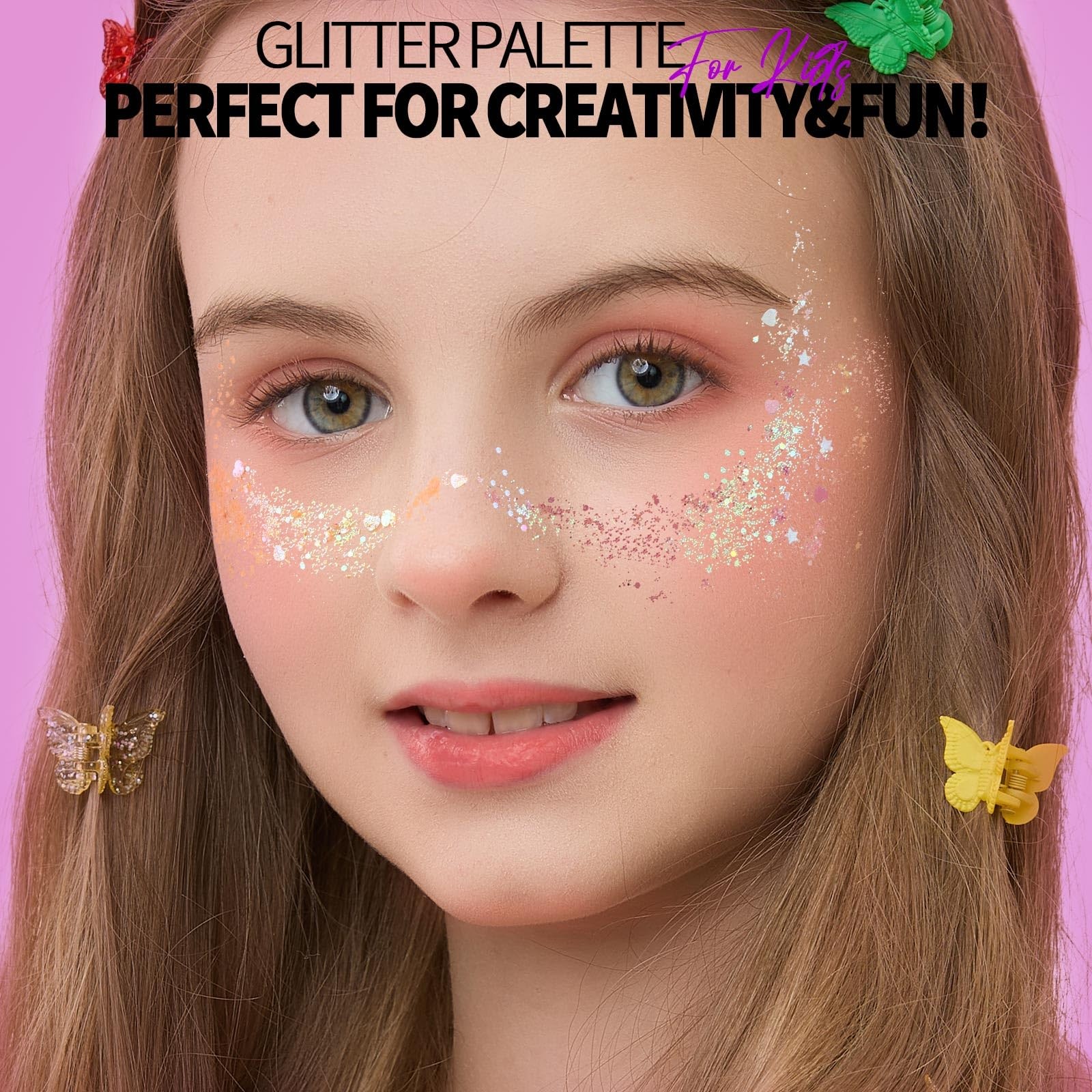 FANDAMEI 40 Colors Face Glitter, Paint Glitter Gel – 40 daylight colors