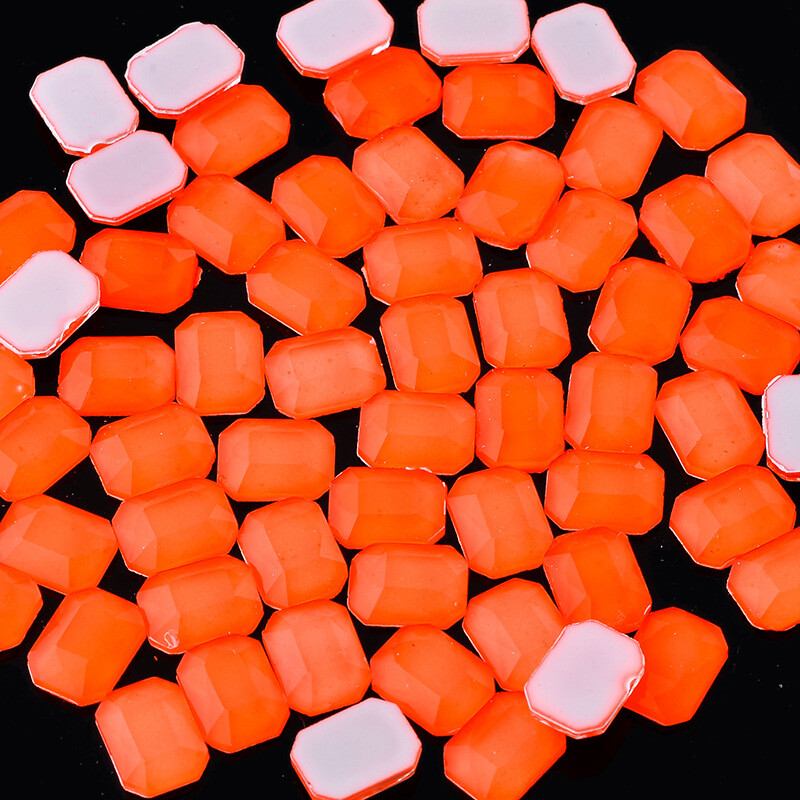 20pcs 6x8mm Nail Art Shaped Rectangular Flat Bottom Glass Rhinestone