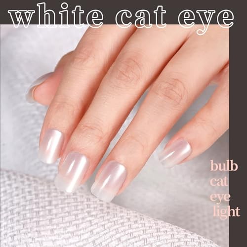 Press on Nails Cat Eye, 6 Short Square white/nude/orange/brown/pink/plum