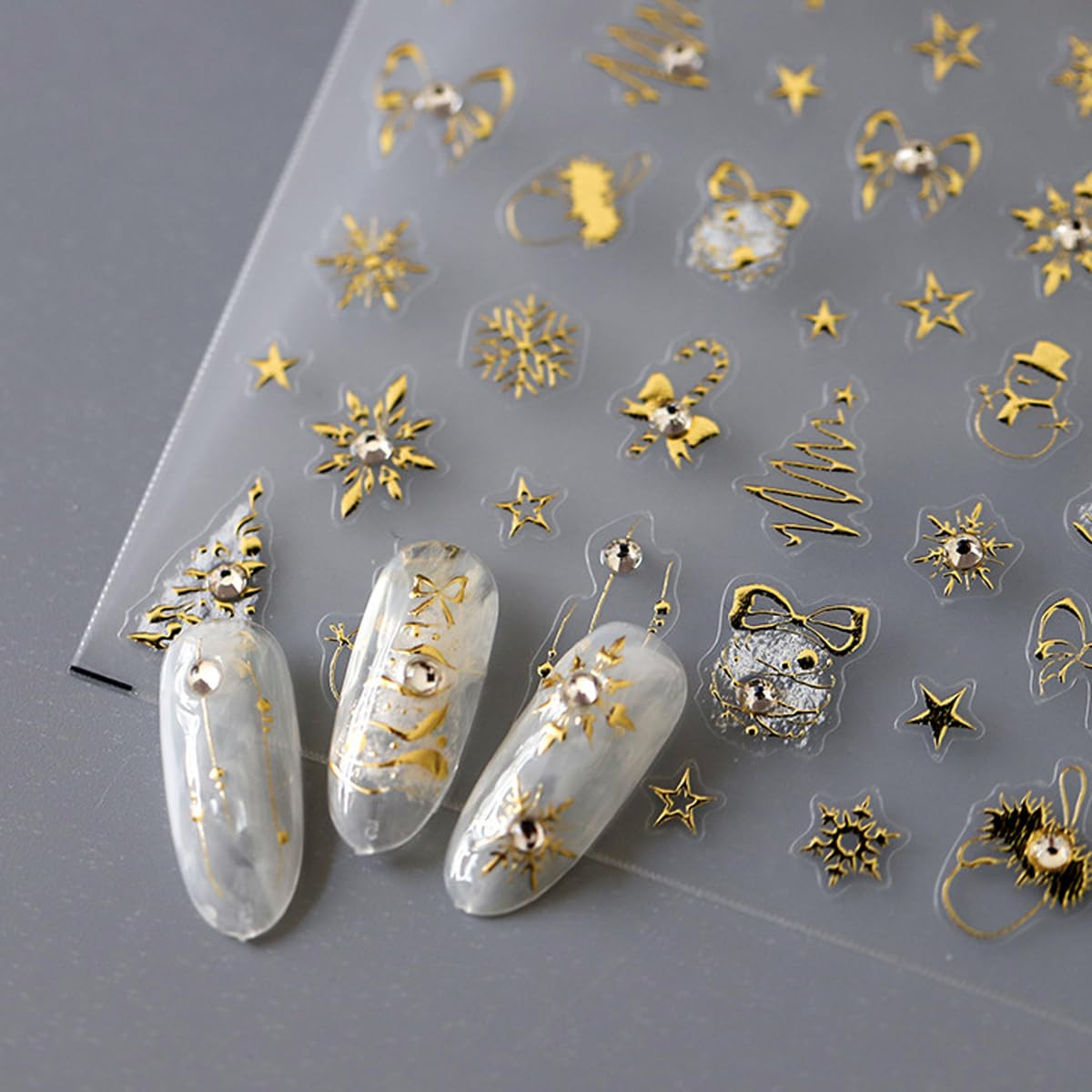 5D Embossed Nail Stickers Flower Nail Art Stickers Decals Self-Adhesive Floral N