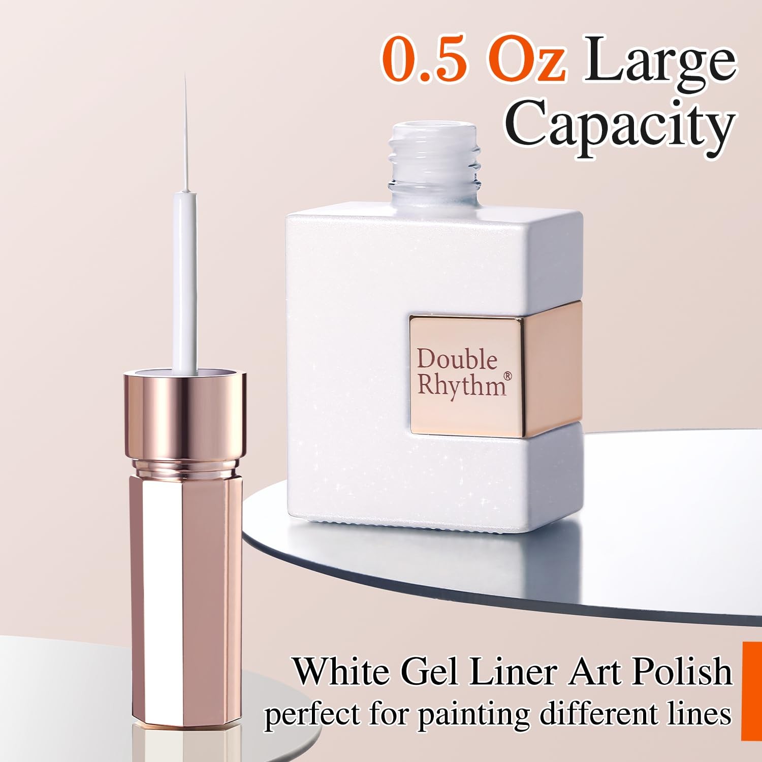 Double Rhythm 15 Ml Metallic Gel Liner Nail Art 0.5 Fl Oz (Pack of 1), White
