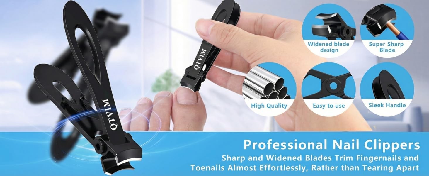 Toenail Clippers for Thi Nails for Men Seniors|3 Pa Ergonomic Long