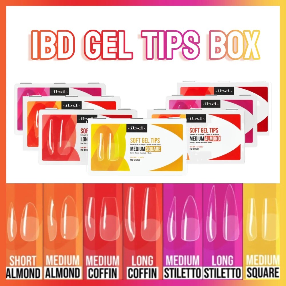 ibd Soft Gel Tips Box Of 504 Tips [7 Shapes]*Choose one*
