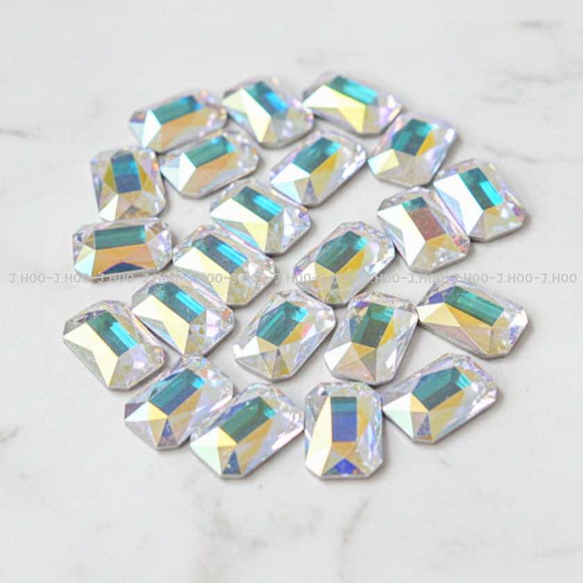 Swarovski 2602 Emerald Cut Flat Back 14*10mm(2pcs)