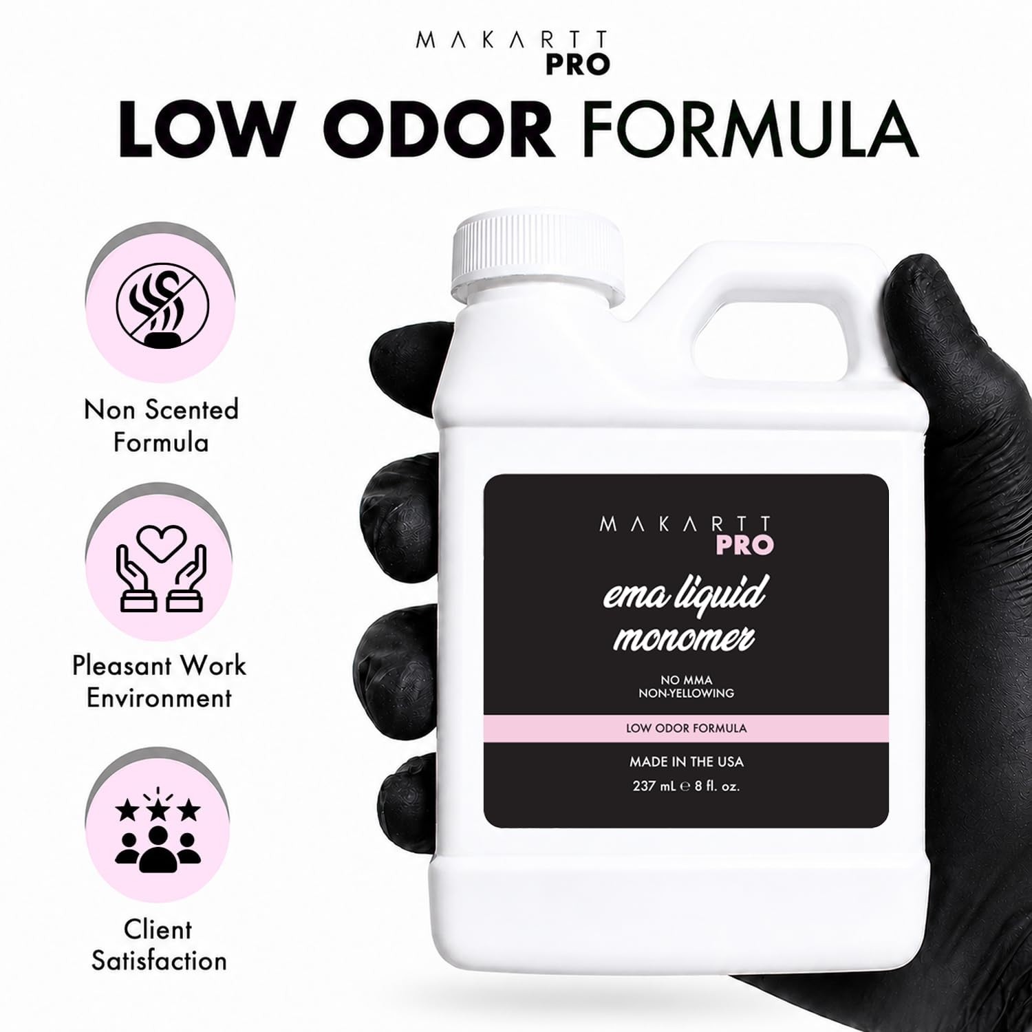Low Odor MMA-Free Monomer, Non-Yellowing Acrylic Nail Supply for Beginners – 8 f