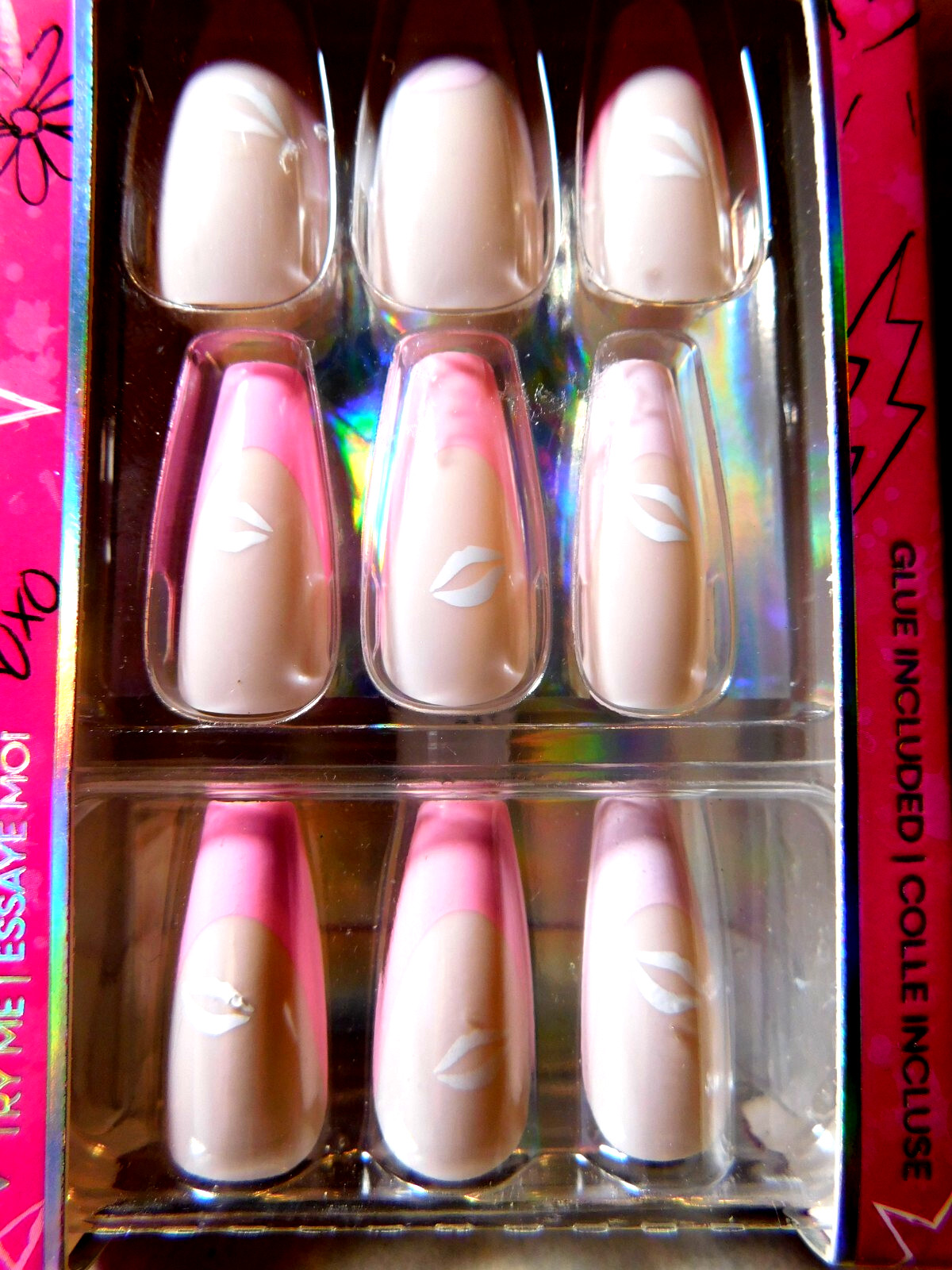 CBI Distributing Corp.~Icing 24 Faux Nails Vegan Pink, Tan, & White Lips