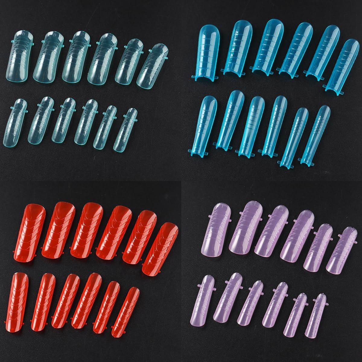 12 Grids Dual Forms Nail Extension Mold, Colorful Quick Building
