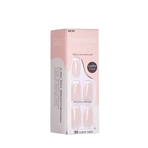 KISS imPRESS Color Press-On Nails Polish-Free Manicure Set, ‘Serendipity’,