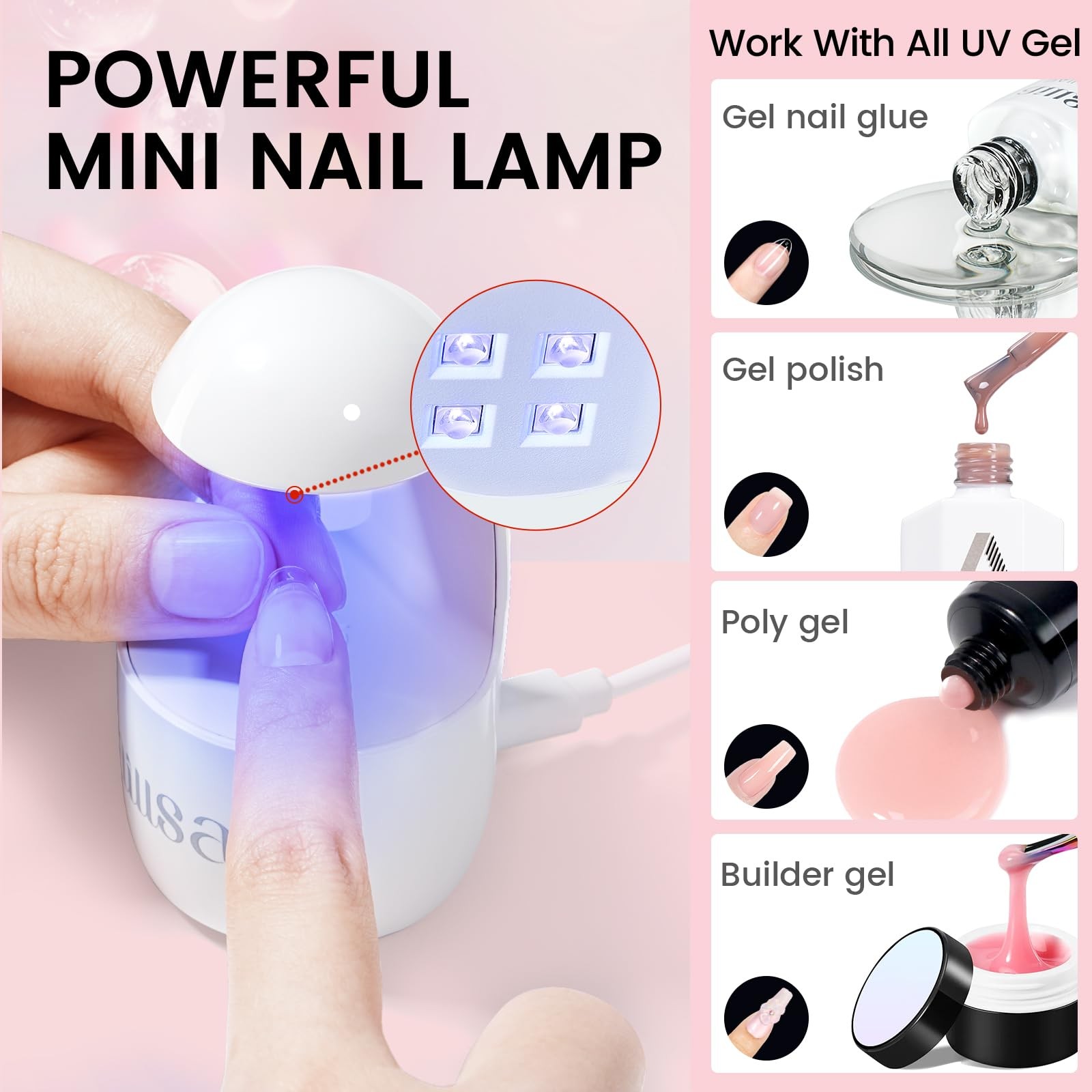 AILLSA Gel Nail Tips Kit Extra Short Square Nail Tips 120pcs