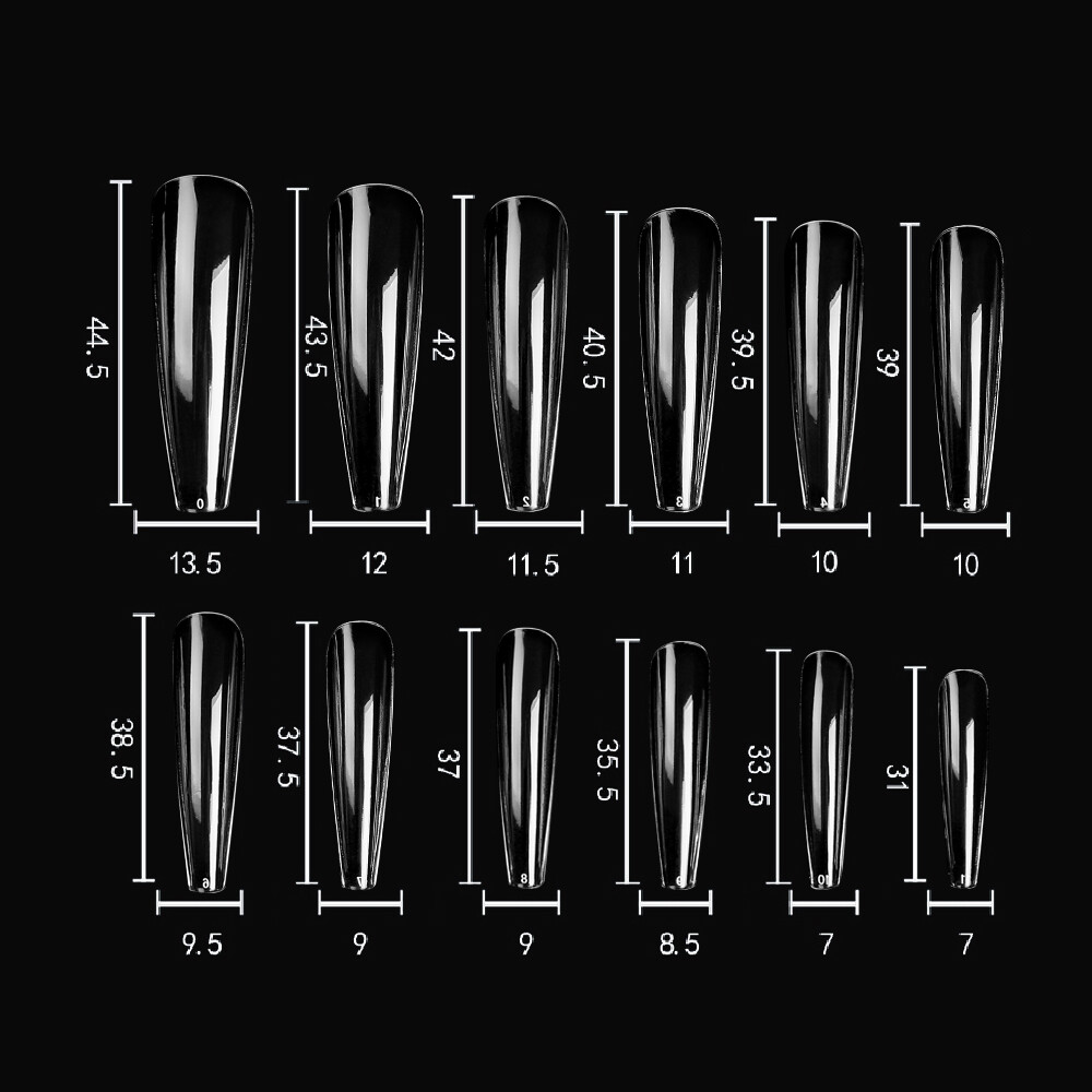 XXL Gel Full Cover Nail Coffin Shape 360 BOXED!!