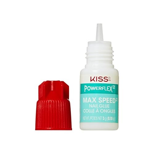 KISS PowerFlex Maximum Speed Nail Glue – Fast Drying Adhesive 1 Pack, Clear