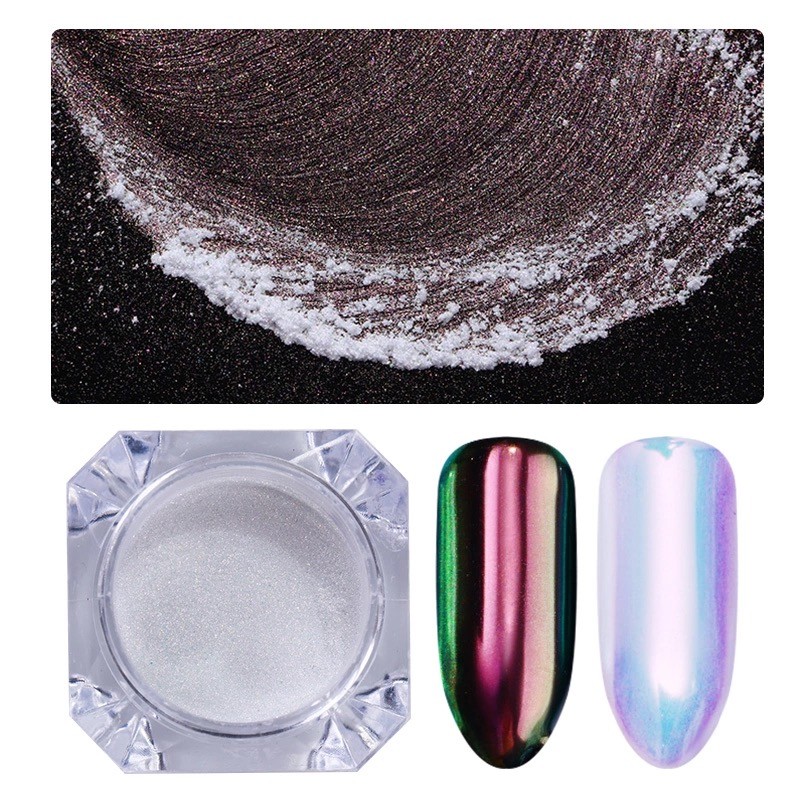 Nail Powder AURORA UNICORN Neon AB RAINBOW Colours CHROME Mirror Effect Nails UK